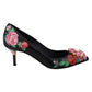 Black Leather High Heel Pumps