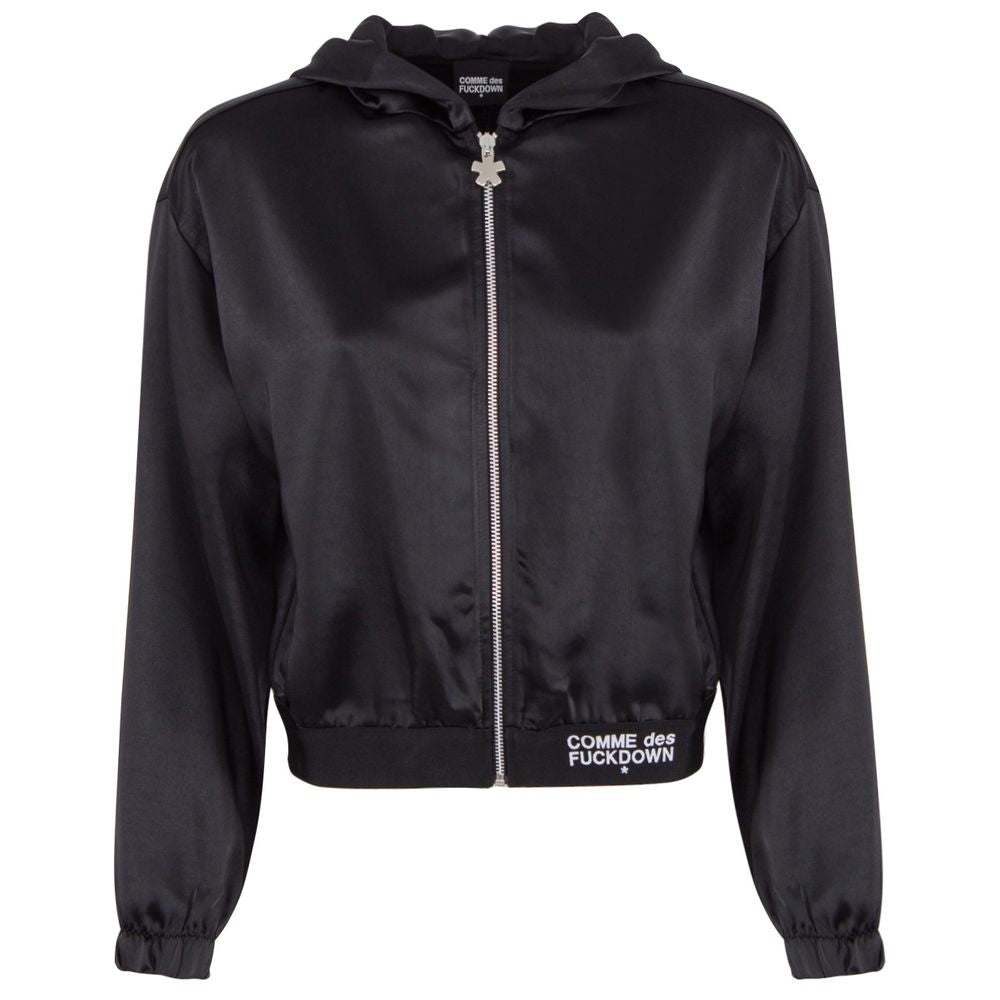 Black Polyester Women Jacket