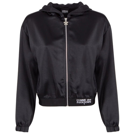 Black Polyester Women Jacket