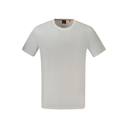 White Cotton Mens T-Shirt