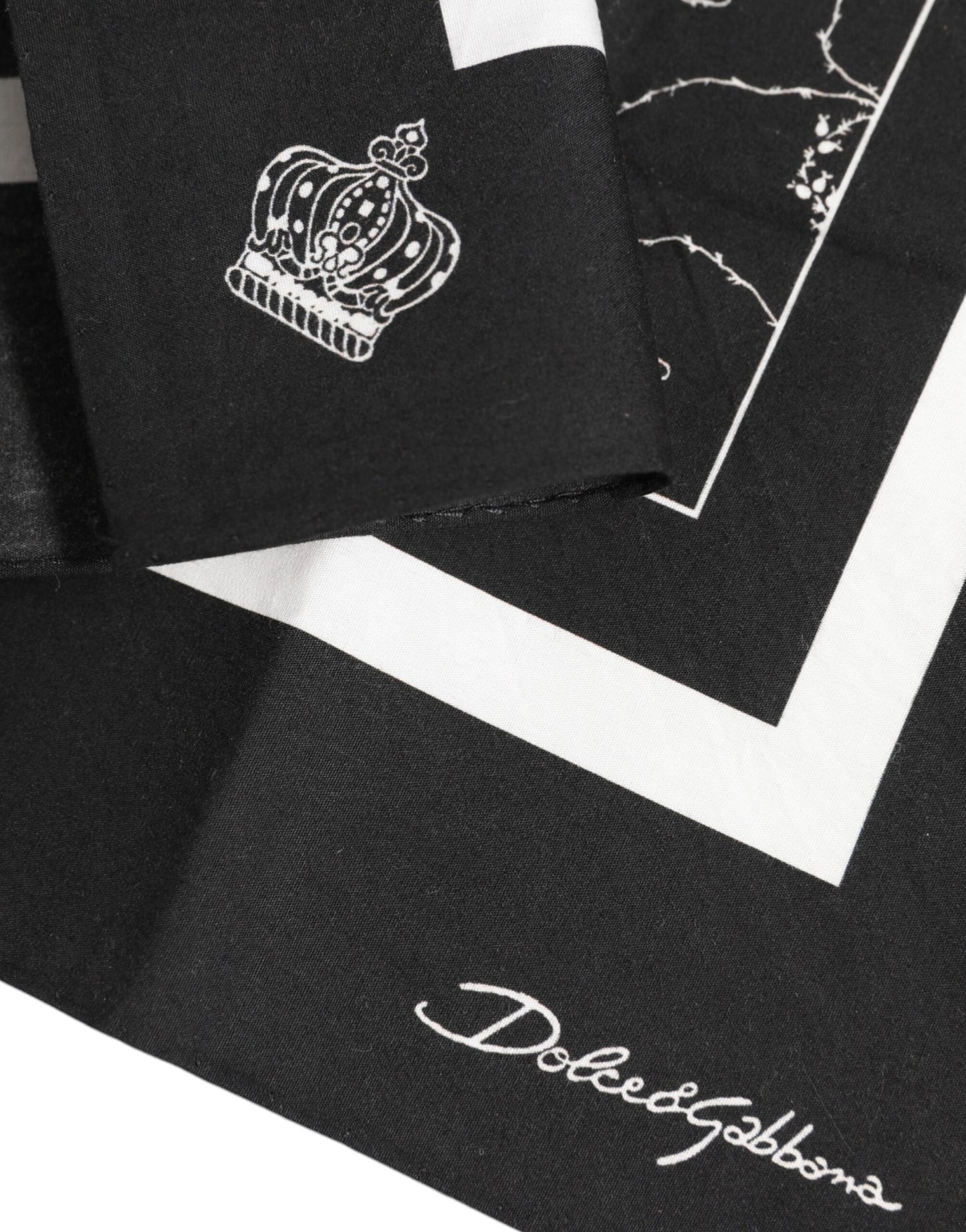 Black White Printed Square Men Foulard Scarf
