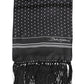 Black White Polka Dot Fringes Foulard Scarf