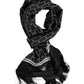 Black Silk Printed Fringes Men Foulard Scarf
