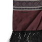 Maroon Dotted Silk Fringes Foulard Scarf