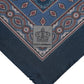 Blue Printed Silk Square Men Foulard Scarf