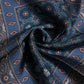 Blue Printed Silk Square Men Foulard Scarf