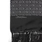 Black Patterned Fringes Men Foulard Scarf