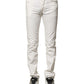 White Cotton Skinny Men Denim Jeans