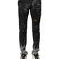Black Washed Embellished Skinny Denim Jeans