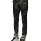 Black Washed Embellished Skinny Denim Jeans