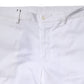 White Cotton Straight Logo Men Pants