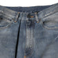 Blue Cotton Tattered Men Denim Jeans