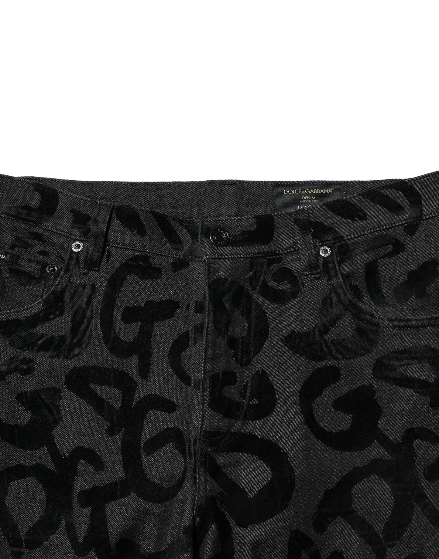Gray Cotton DG Logo Straight Men Denim Jeans