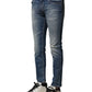 Blue Washed Cotton Slim Fit Men Denim Jeans