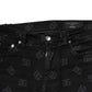 Black Cotton DG Logo Skinny Men Denim Jeans