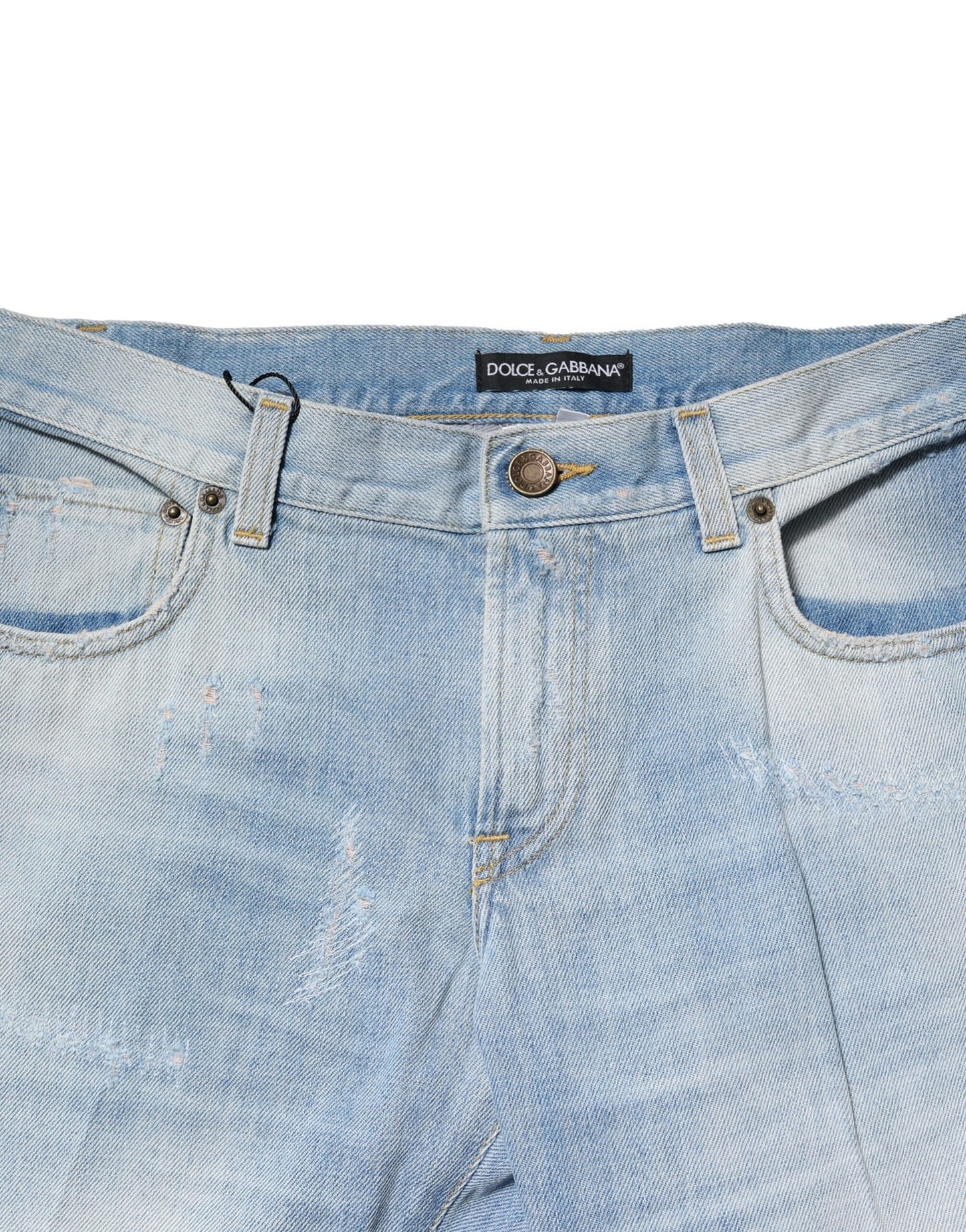 Light Blue Washed Straight Fit Denim Jeans