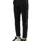 Black Gray Cotton Tapered Men Pants