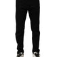 Black Cotton Tattered Slim Fit Men Denim Jeans
