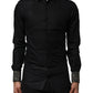 Black Cotton GOLD Long Sleeves Dress Shirt