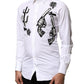White GOLD Embroidery Detailed Dress Shirt