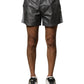 Gray Polyester Mid Waist Casual Bermuda Shorts