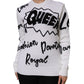 White Wool Knit Crew Neck Pullover Sweater