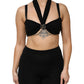 Black Cropped Viscose Halter Bustier Top