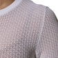 White Round Neck Long Sleeves Pullover Top