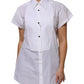 White Cotton Collared Short Sleeves Top