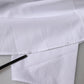 White Cotton Collared Short Sleeves Top