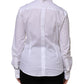 White Cotton Collared Long Sleeves Shirt Top