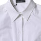 White Cotton Collared Long Sleeves Shirt Top
