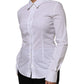 White Cotton Collared Long Sleeves Shirt Top