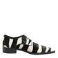 Black White Zebra Pony Fur Dress Shoes
