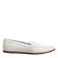 White Leather Loafers Moccasins Slip On Shoes
