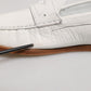 White Leather Loafers Moccasins Slip On Shoes