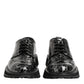 Black White Calfskin Chunky Derby Shoes