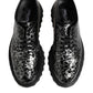 Black White Calfskin Chunky Derby Shoes