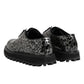 Black White Calfskin Chunky Derby Shoes