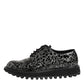Black White Calfskin Chunky Derby Shoes