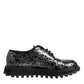 Black White Calfskin Chunky Derby Shoes