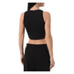Black Cotton Women Cropped Top