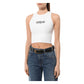 White Cotton Women Cropped T-Shirt