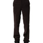 Dark Brown Mid Waist Dress Formal Pants