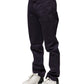 Dark Purple Mid Waist Casual Straight Pants