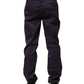 Dark Purple Mid Waist Casual Straight Pants