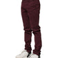 Maroon Cotton Stretch Skinny Fit Men Denim Jeans