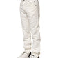 White Cotton Stretch Straight Fit Men Denim Jeans