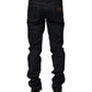 Black Cotton Skinny Denim Men Jeans
