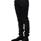 Black Cotton Skinny Mid Waist Pants